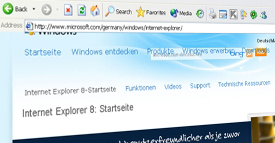 Fehlerhafte Darstellung der Microsoft Webseite auf IE6